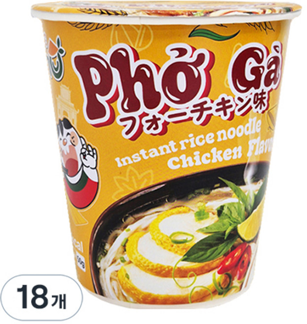 킹포 베트남 쌀국수 닭고기 플레이버, 50g, 18개