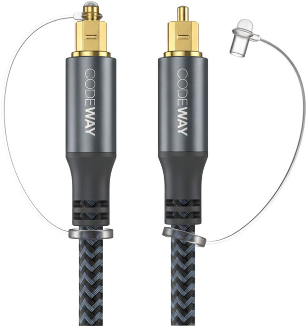 CODEWAY Toslink SPDIF 數位光纖音源線 2m 灰色, 單一商品, 1條