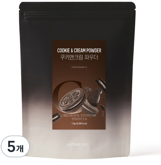 네이쳐티 쿠키앤크림 파우더, 1kg, 5개, 1개입