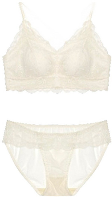 도로시와 여성용 노와이어 심리스 밴딩 레이스 브라렛 팬티 세트