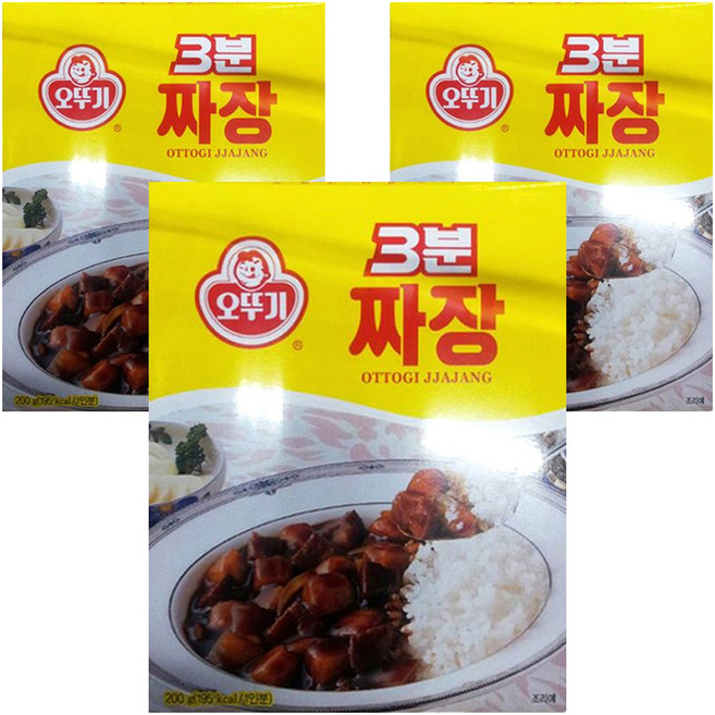 오뚜기 3분짜장, 200g, 3개