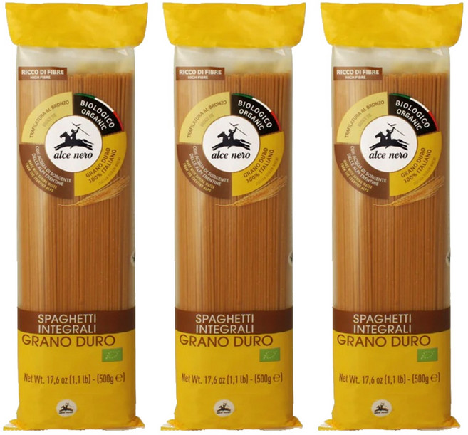 알치네로 유기농 통밀 스파게티, 500g, 3개