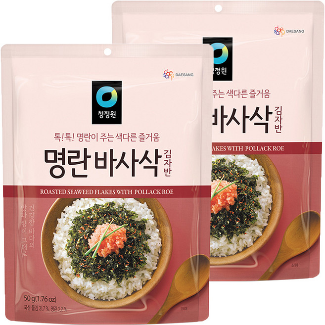 대상 명란맛 바사삭김 김자반, 50g, 2개