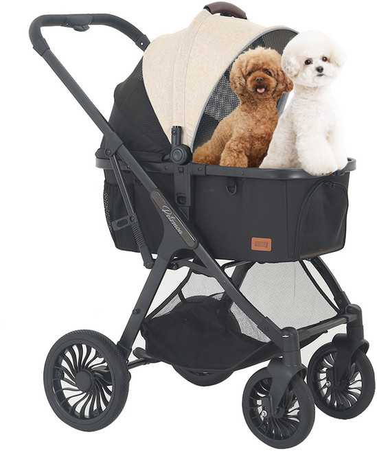 페츠모아 프리미엄 애견 유모차, 베이지, 1개