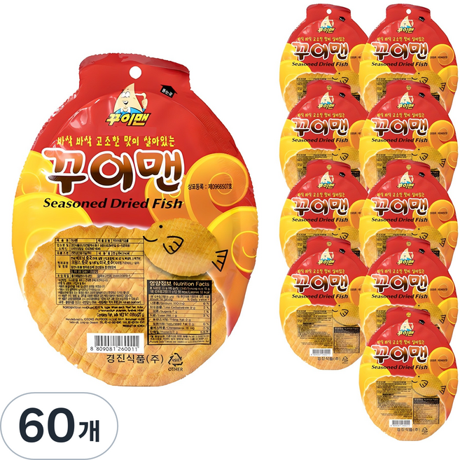 꾸이맨 어포스낵, 30g, 60개