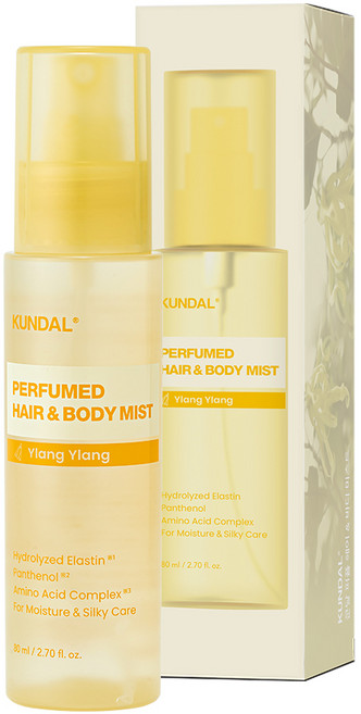 쿤달 퍼퓸 헤어 앤 바디 미스트 일랑일랑향, 80ml, 1개