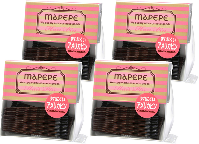 MAPEPE 便利髮夾 24支 #85874, 波浪咖啡色長毛夾, 4袋