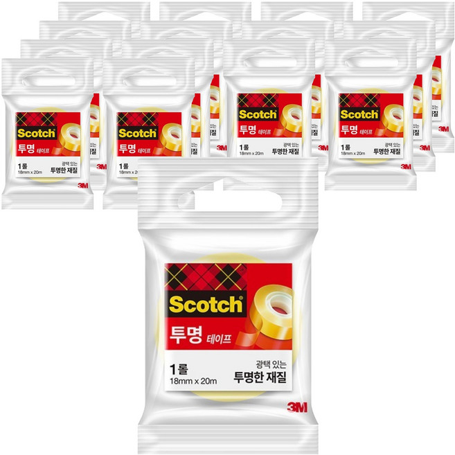 스카치 투명테이프 550 리필 18mm x 20m, 15개