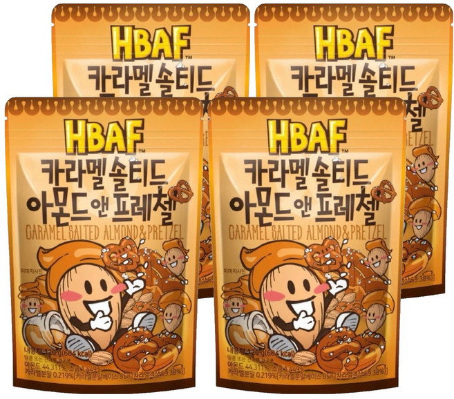 HBAF 焦糖杏仁果與蝴蝶餅, 120g, 4包