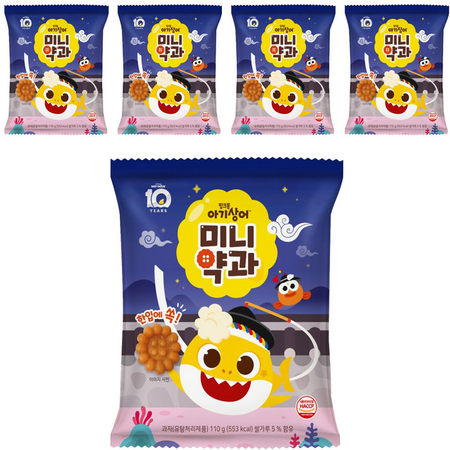 핑크퐁 아기상어 미니약과, 110g, 5개
