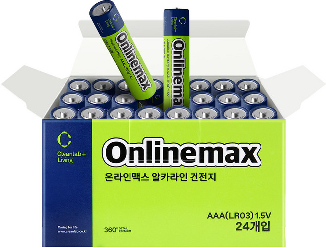 크린랩 온라인맥스 알카라인 AAA 건전지, 24개입, 1개