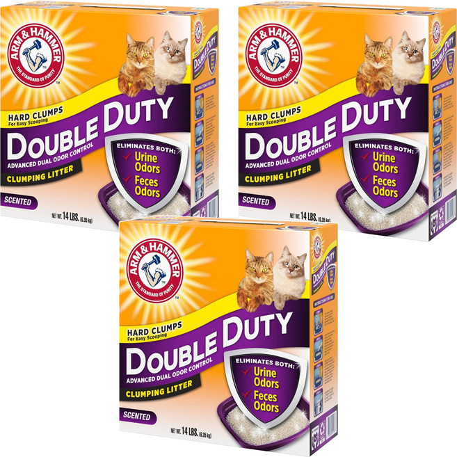 ARM&HAMMER 加強除臭貓砂, 6.35kg, 3盒, 清新香味