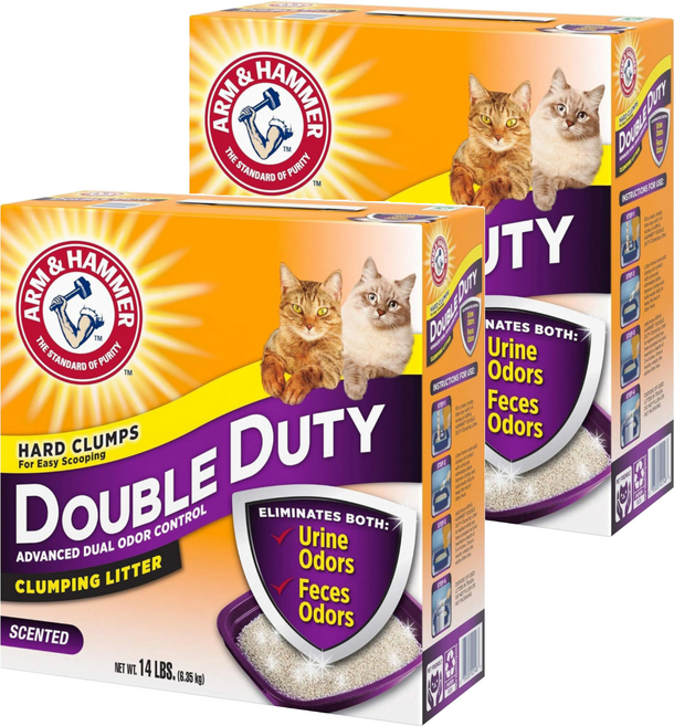ARM&HAMMER 加強除臭貓砂, 清新香味, 6.35kg, 2盒