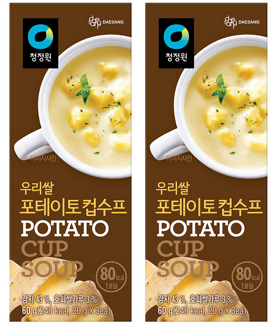 청정원 신우리쌀 포테이토컵수프, 60g, 2개