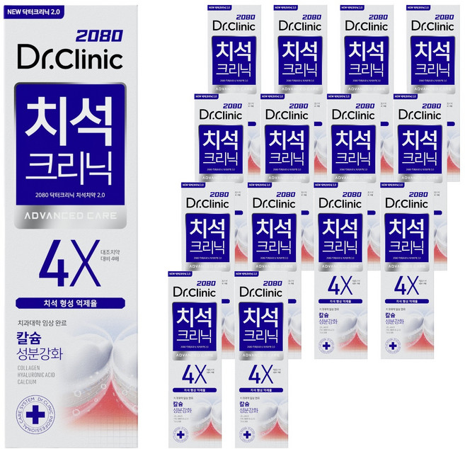 2080 닥터크리닉 고불소 1450 치석치약 2.0, 140g, 15개