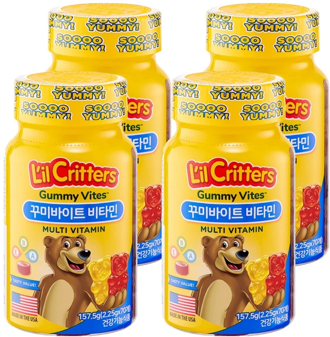 릴크리터스 꾸미바이트 비타민, 70정, 4개 - 쿠팡