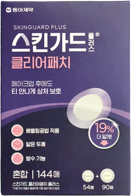 스킨가드 플러스 클리어 패치, 144개입, 1개 - 쿠팡