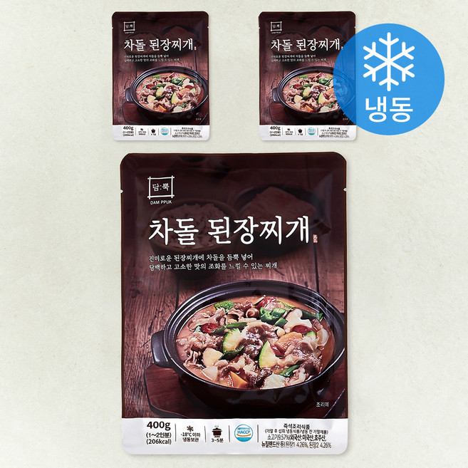 담뿍 차돌 된장찌개 (냉동), 400g, 3개