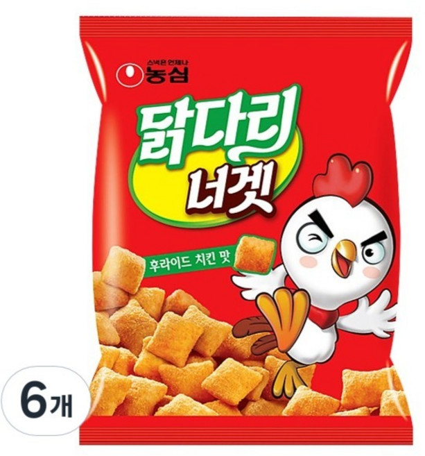 농심닭다리 너겟 후라이드 치킨맛, 130g, 6개