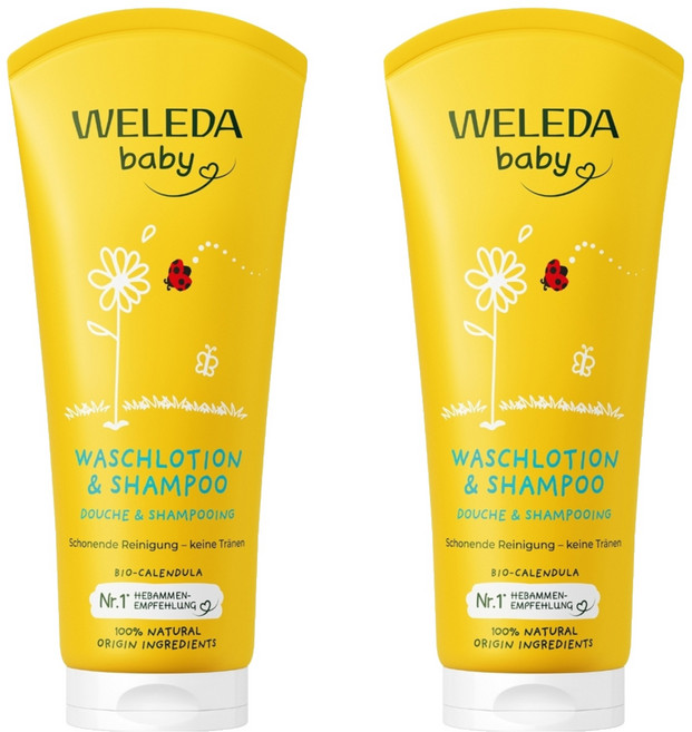 WELEDA 薇蕾德 金盞花寶貝洗髮沐浴乳, 200ml, 2條