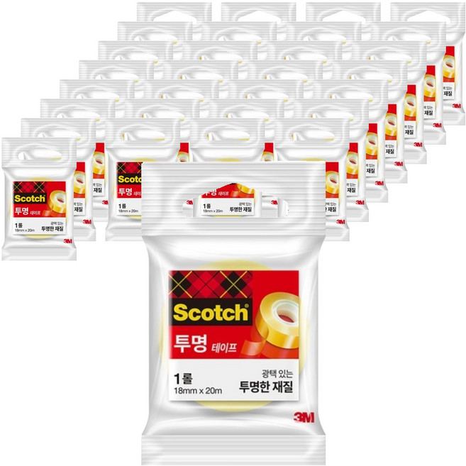 스카치 투명테이프 550 리필 18mm x 20m, 30개