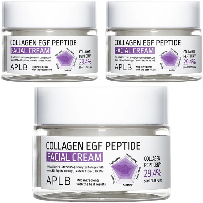 APLB 콜라겐 EGF 펩타이드 페이셜 크림, 3개, 55ml - 쿠팡