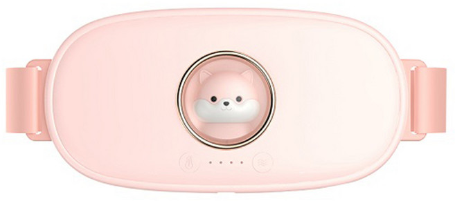 Timo 太空萌犬按摩暖宮腰帶 恆溫熱敷 男女適用, M28, 粉色