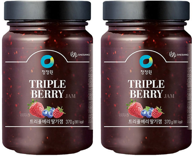 청정원 트리플베리 딸기잼, 370g, 2개