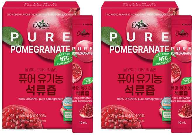 천호엔케어 퓨어 유기농 석류즙, 300ml, 2개