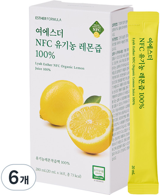 에스더포뮬러 여에스더 NFC 유기농 레몬즙 100%, 6개, 14회분