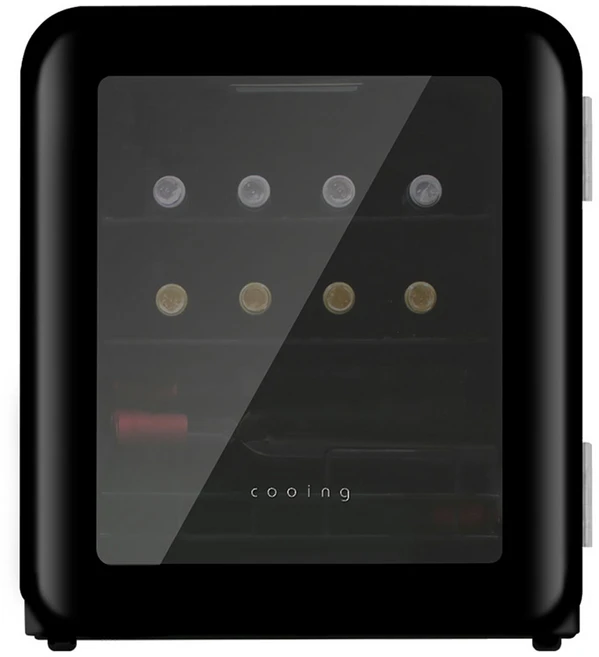 쿠잉전자 레트로 와인셀러 미니 소형 WC-15 고객직접설치 15병, 블랙, WC-15BK