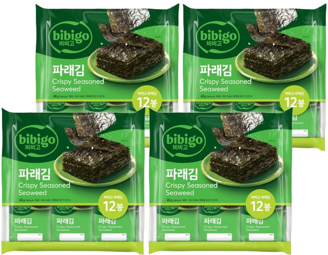 비비고 파래김 도시락김 12p, 48g, 4개