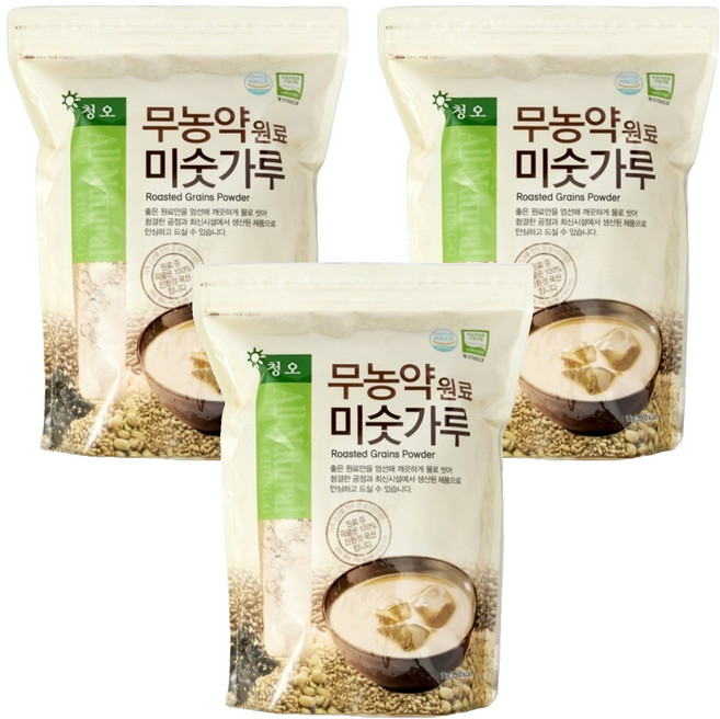 청오건강 무농약원료 미숫가루, 1kg, 3개