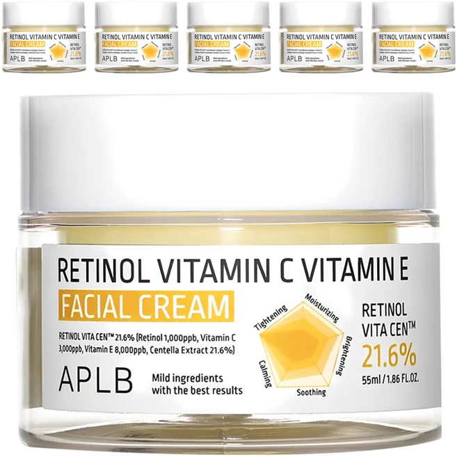 APLB 레티놀 비타민C 비타민E 페이셜 크림, 55ml, 6개 - 쿠팡