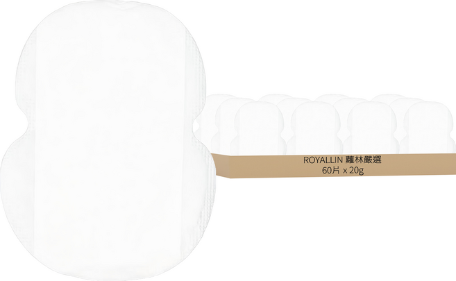 ROYALLIN 蘿林嚴選 隱形吸汗貼 13.5 x 12.5cm 20g 10片, 6包