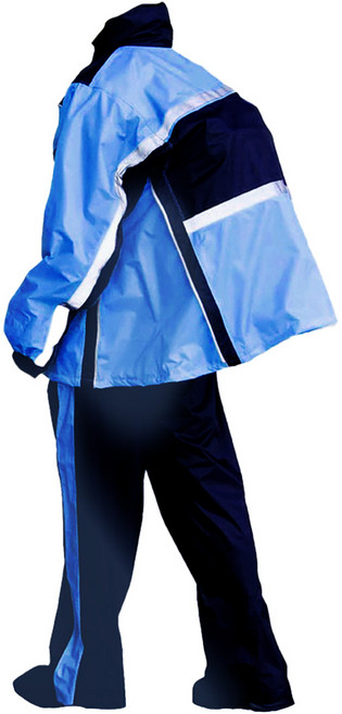 Moto cap 鈦鴻 雙側開運動風雨衣, 藍色