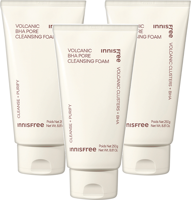 INNISFREE 台灣公司貨 火山泥毛孔調理洗面乳, 250g, 3條