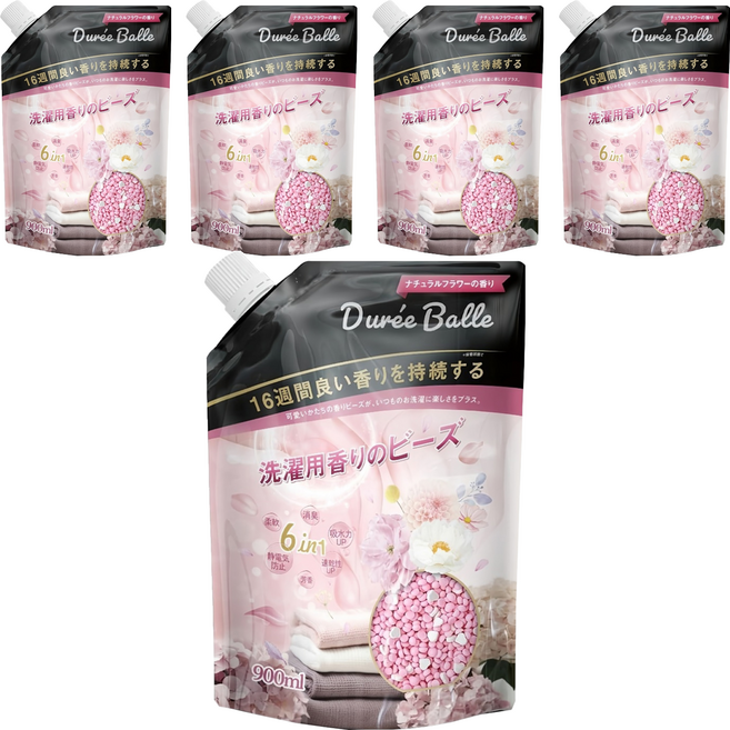 Duree Balle 六合一洗衣香香豆 補充包 自然花香 900ml, 5包