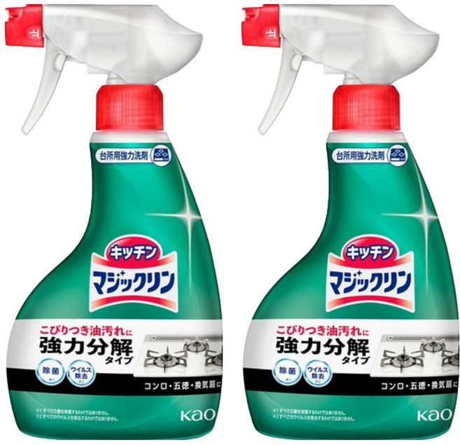 Kao 花王 Magiclean 魔術靈 廚房油污清潔劑 強力泡沫型, 400ml, 2瓶