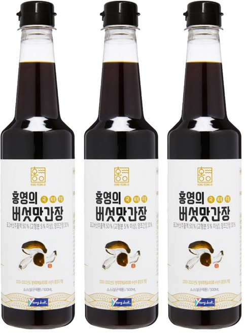 홍영의 어간장 버섯맛간장, 500ml, 3개