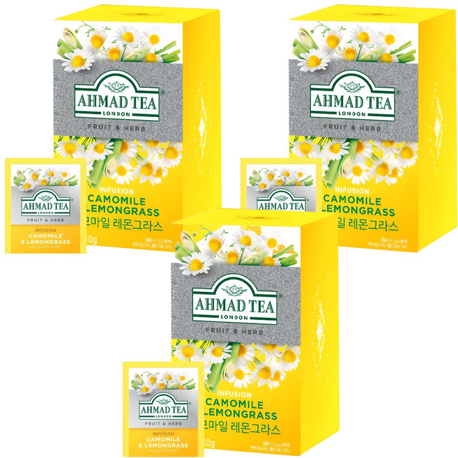 아마드티 캐모마일 레몬그라스 허브차, 1.5g, 20개입, 3개