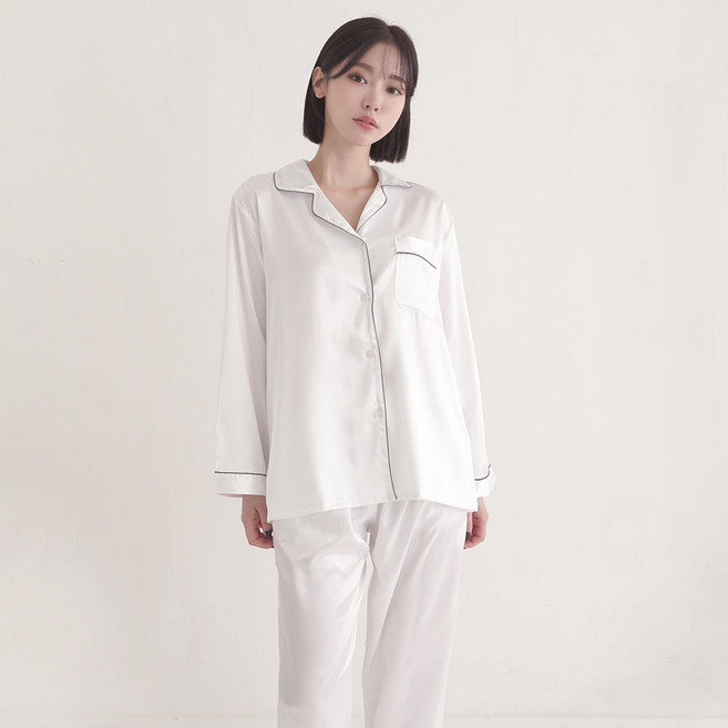 어나더디 샤무즈 실크 라이크 긴팔 잠옷