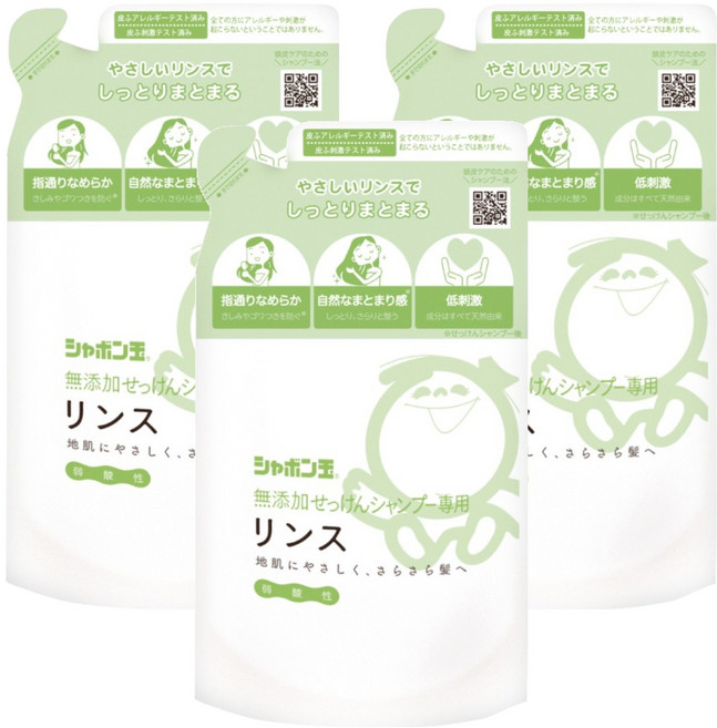 샤본다마 헤어린스 리필, 420ml, 3개