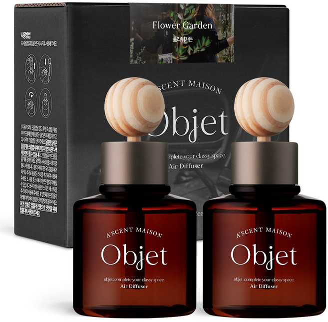 에이센트 오브제 차량용 디퓨저 100ml 2p, 플라워가든, 1개