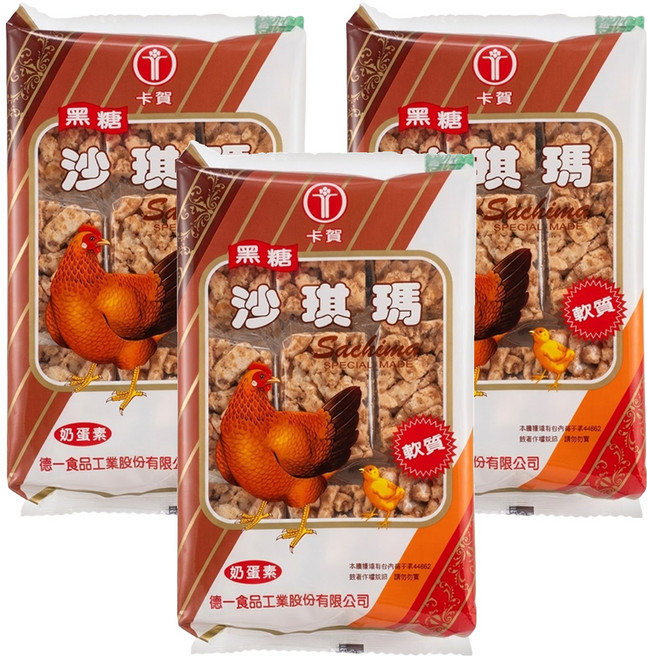 卡賀 黑糖沙琪瑪, 152g, 3袋