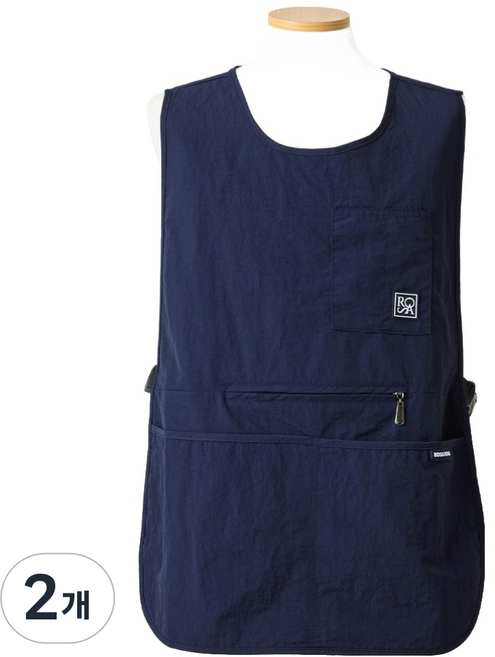 로사홈 항아리 조끼 앞치마, 2개, 네이비