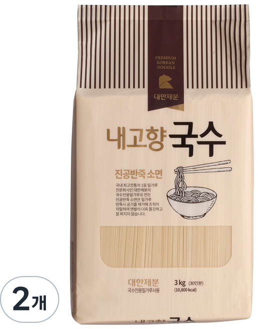 곰표 내고향국수 진공 소면, 3kg, 2개