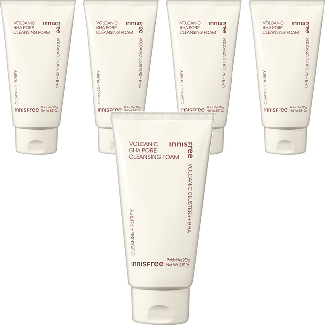 INNISFREE 台灣公司貨 火山泥毛孔調理洗面乳, 250g, 5條