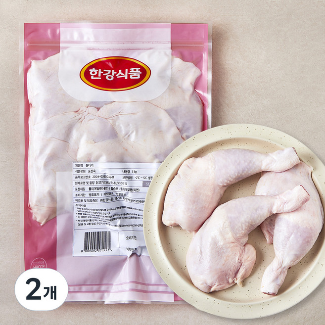 한강식품 닭 통다리 장각 (냉장), 2개, 1kg