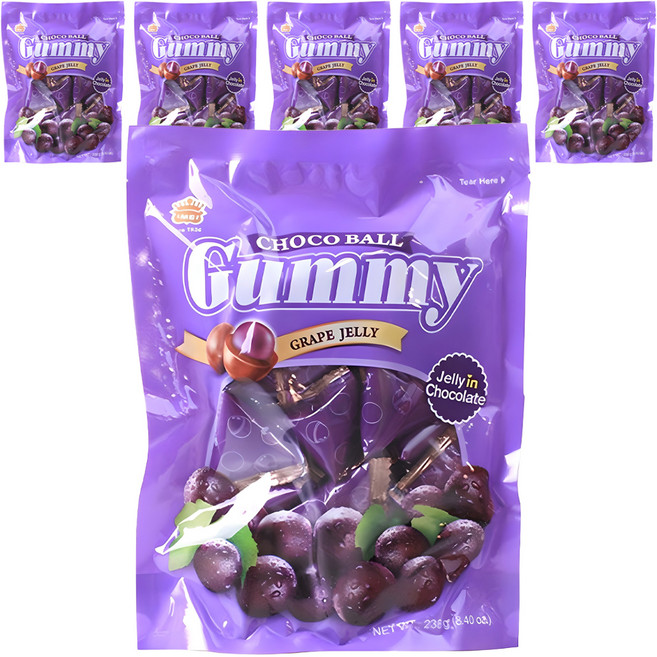 이메이 구미초코볼 포도맛, 238g, 6개